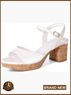 Women's Low Chunky Block Heel Sandals with Buckle Ankle Strap Platform